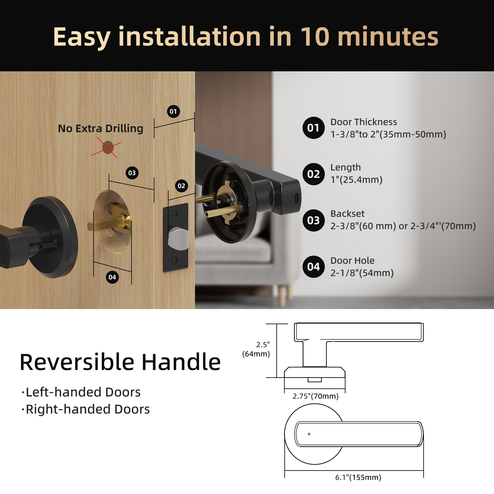 Viladepot Handle Shaped Smart  - Glass Door Hinge recensione e prezzo