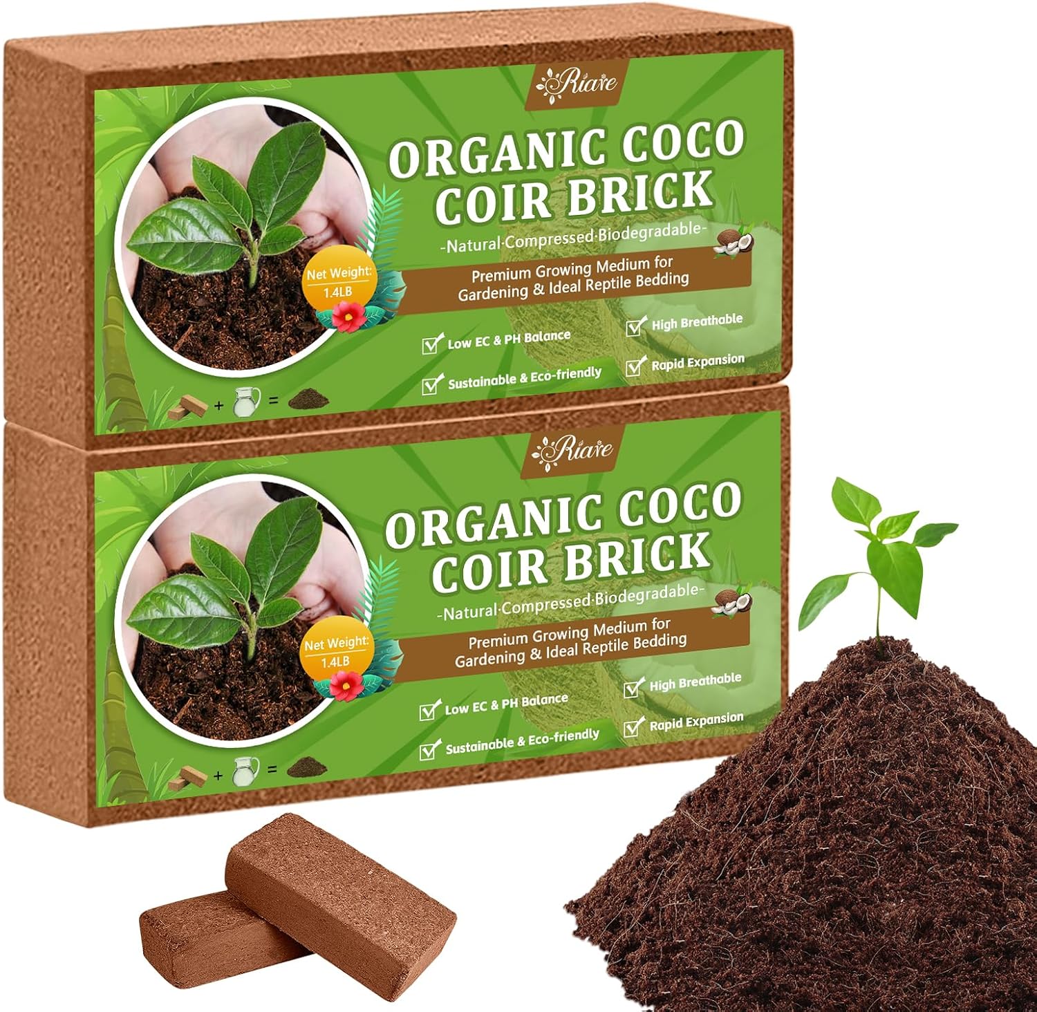 2pcs Organic Coco Coir Bricks  - Substrate Coconut Fiber recensione e prezzo