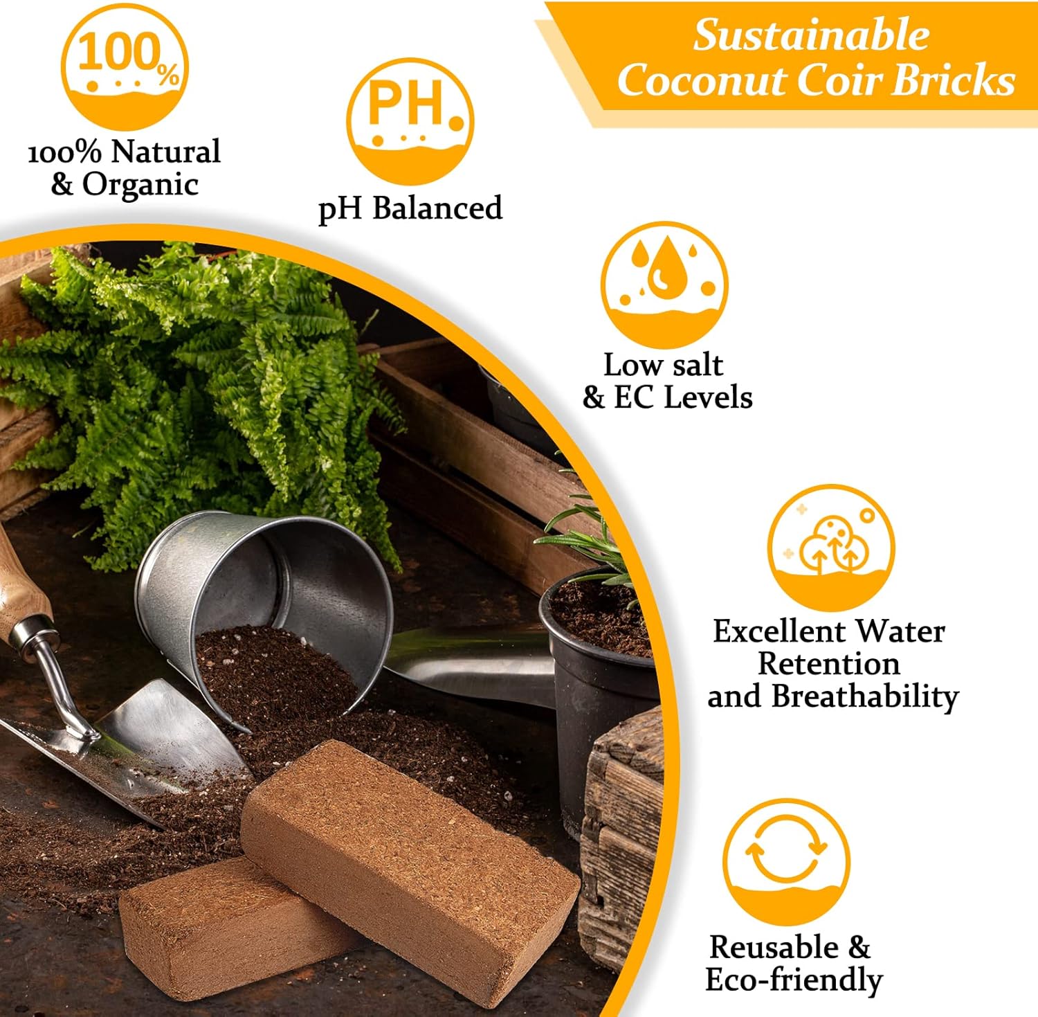 2pcs Organic Coco Coir Bricks  - Substrate Coconut Fiber recensione e prezzo