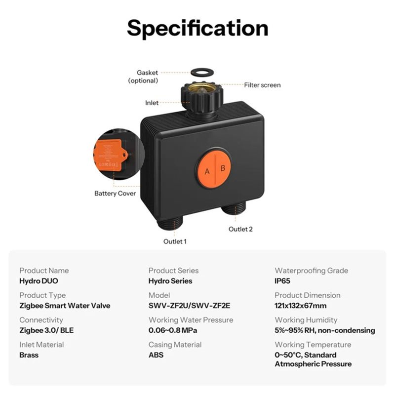 AB66-IP65 Rated Zigbee 3.0 Hyd - Timer Dual Outlet recensione e prezzo